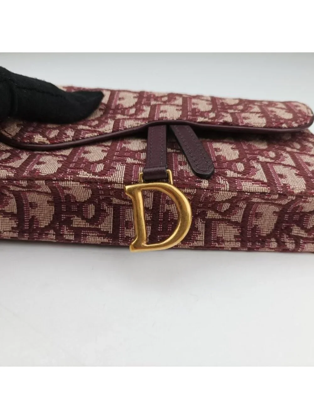 Dior Saddle Red Jacquard Shoulder Bag